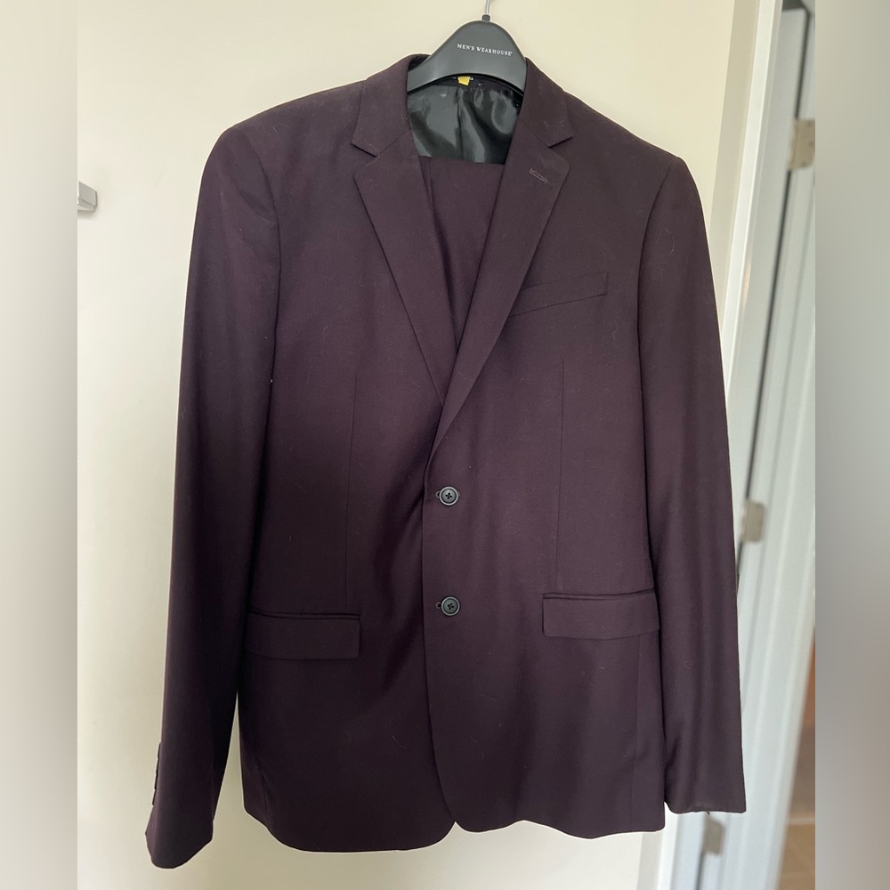 Men’s Wearhouse Egara Extreme Slim Fit Burgundy Suit